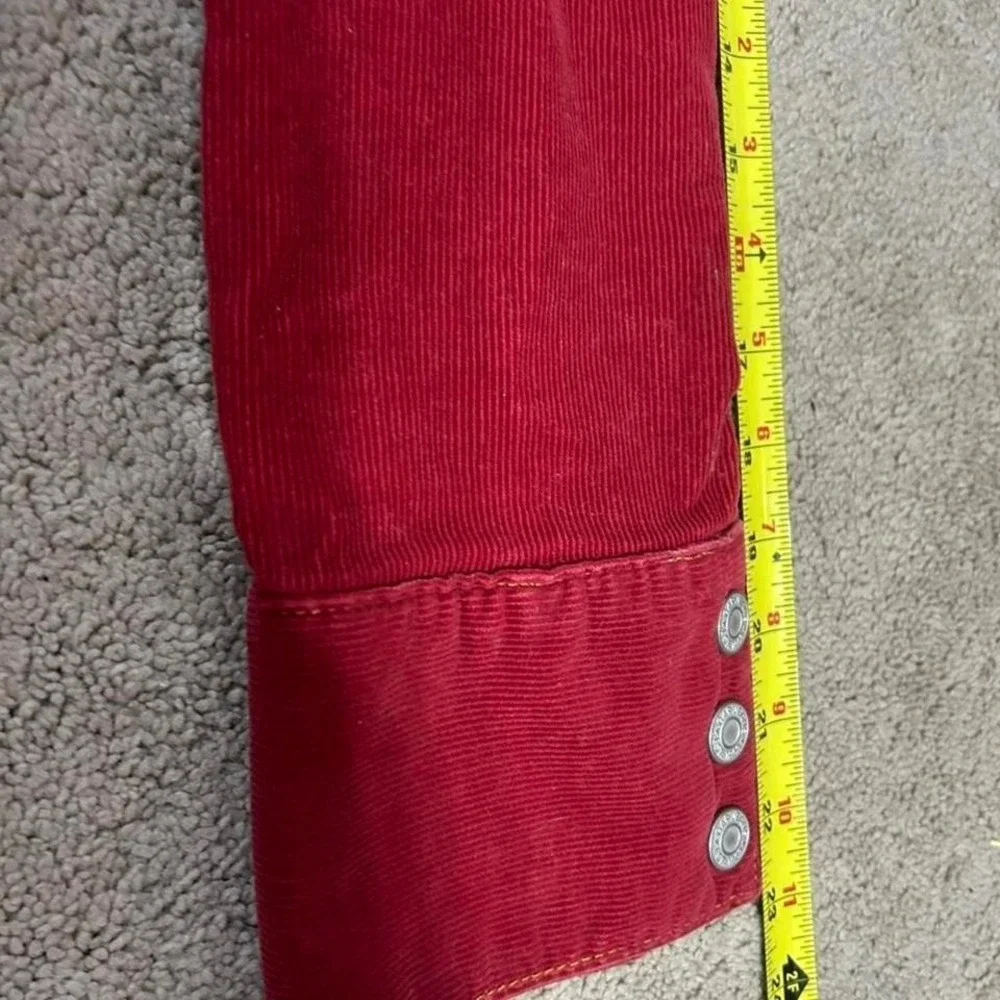 Vintage Y2K '04 GAP Red Corduroy Denim Jacket Cropped Snap Buttons Womens XS - Picture 7 of 8